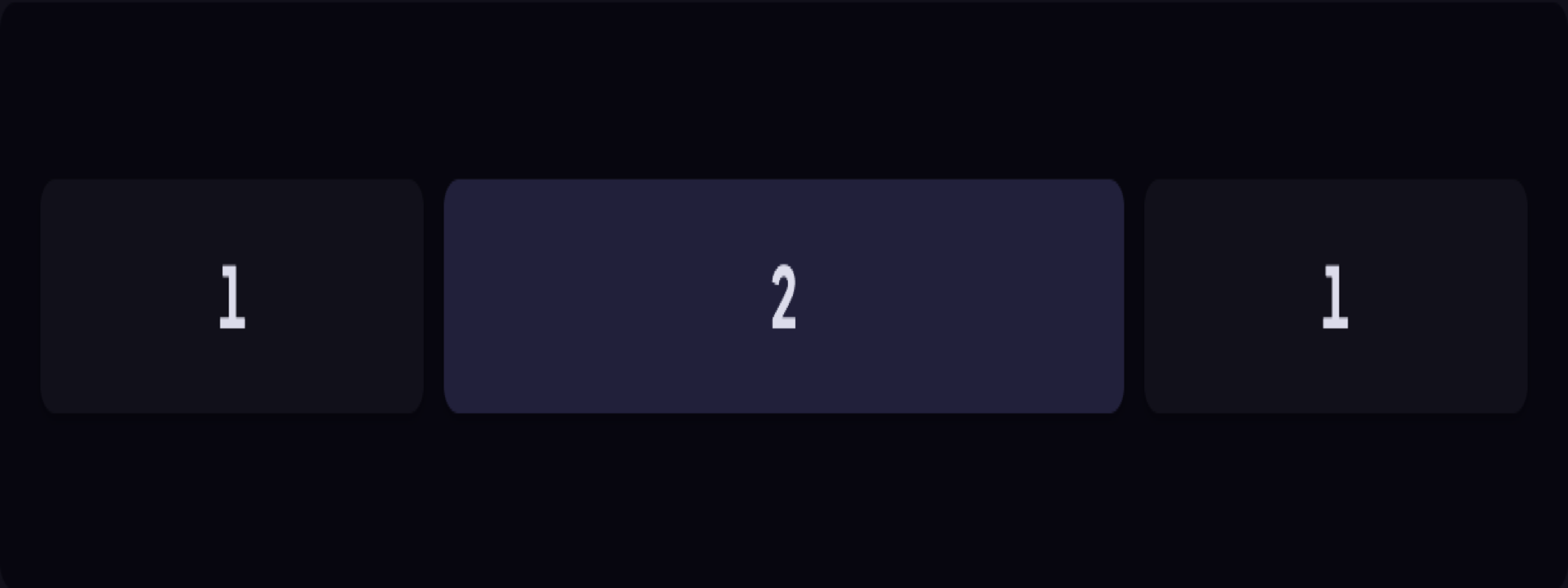 Comparaison : un script JavaScript de répartition d’un côté, la règle flex-grow de l’autre ; les deux produisent les mêmes trois boîtes.